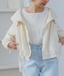 flower | ライトリーフリルフーディー(ナイロンジャケット)