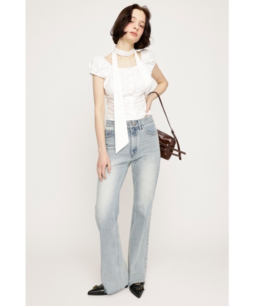 SLY(スライ)の「【WEB限定】J/W SEMI FLARE PT ジャストウエスト セミフレア デニムパンツ(デニムパンツ・レディース・ブルー/ライトブルー・0/1/2)」の10枚目の写真