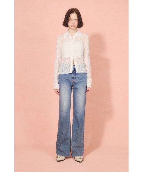 ◊値下げ◊【SLY】SEMIFLAREジャストウエスト セミフレアデニムパンツ WEB限定】J/W SEMI FLARE PT ジャストウエスト セミフレア