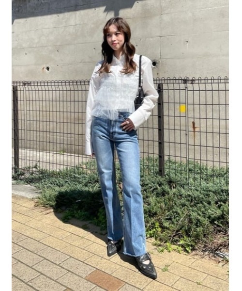 ◊値下げ◊【SLY】SEMIFLAREジャストウエスト セミフレアデニムパンツ SLY（スライ）の「【WEB限定】J/W SEMI FLARE PT ジャスト
