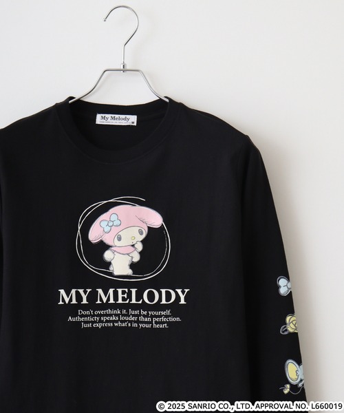 sanrio(サンリオ)の「サンリオキャラクターズ 天竺長袖Tシャツ(Tシャツ/カットソー・メンズ・レッド/ローズ/ネイビー/オフホワイト/ブラック/ホワイト系その他/ホワイト/ピンクベージュ/チャコール/ライトパープル/オートミール/ブラック系・LL/M/L)」の5枚目の写真
