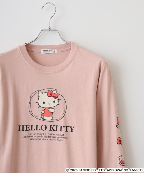 sanrio(サンリオ)の「サンリオキャラクターズ 天竺長袖Tシャツ(Tシャツ/カットソー・メンズ・レッド/ローズ/ネイビー/オフホワイト/ブラック/ホワイト系その他/ホワイト/ピンクベージュ/チャコール/ライトパープル/オートミール/ブラック系・LL/M/L)」の10枚目の写真