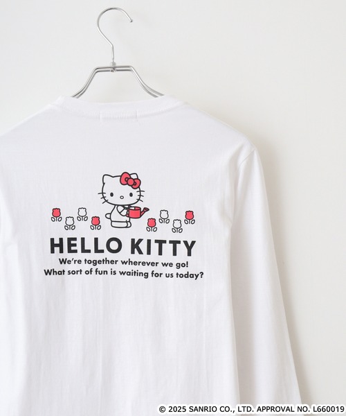 sanrio(サンリオ)の「サンリオキャラクターズ 天竺長袖Tシャツ(Tシャツ/カットソー・メンズ・レッド/ローズ/ネイビー/オフホワイト/ブラック/ホワイト系その他/ホワイト/ピンクベージュ/チャコール/ライトパープル/オートミール/ブラック系・LL/M/L)」の1枚目の写真