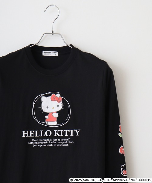 sanrio(サンリオ)の「サンリオキャラクターズ 天竺長袖Tシャツ(Tシャツ/カットソー・メンズ・レッド/ローズ/ネイビー/オフホワイト/ブラック/ホワイト系その他/ホワイト/ピンクベージュ/チャコール/ライトパープル/オートミール/ブラック系・LL/M/L)」の4枚目の写真