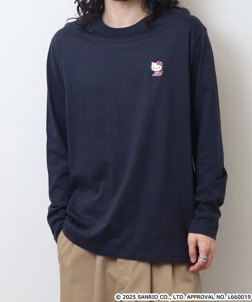 sanrio(サンリオ)の「サンリオキャラクターズ 天竺長袖Tシャツ(Tシャツ/カットソー・メンズ・レッド/ローズ/ネイビー/オフホワイト/ブラック/ホワイト系その他/ホワイト/ピンクベージュ/チャコール/ライトパープル/オートミール/ブラック系・LL/M/L)」の14枚目の写真
