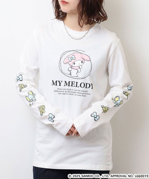 sanrio(サンリオ)の「サンリオキャラクターズ 天竺長袖Tシャツ(Tシャツ/カットソー・メンズ・レッド/ローズ/ネイビー/オフホワイト/ブラック/ホワイト系その他/ホワイト/ピンクベージュ/チャコール/ライトパープル/オートミール/ブラック系・LL/M/L)」の20枚目の写真