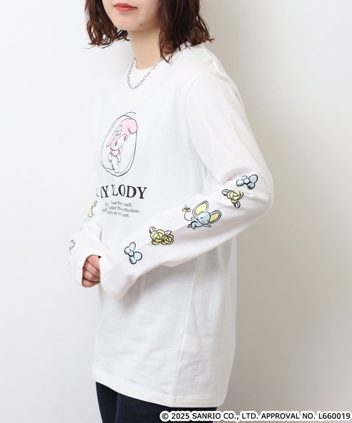 sanrio(サンリオ)の「サンリオキャラクターズ 天竺長袖Tシャツ(Tシャツ/カットソー・メンズ・レッド/ローズ/ネイビー/オフホワイト/ブラック/ホワイト系その他/ホワイト/ピンクベージュ/チャコール/ライトパープル/オートミール/ブラック系・LL/M/L)」の21枚目の写真