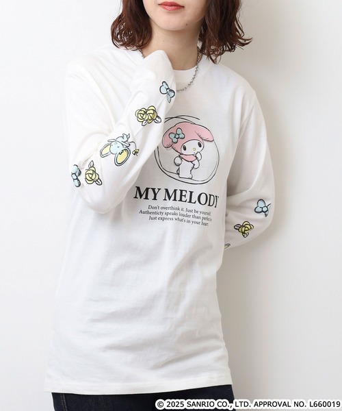 sanrio(サンリオ)の「サンリオキャラクターズ 天竺長袖Tシャツ(Tシャツ/カットソー・メンズ・レッド/ローズ/ネイビー/オフホワイト/ブラック/ホワイト系その他/ホワイト/ピンクベージュ/チャコール/ライトパープル/オートミール/ブラック系・LL/M/L)」の19枚目の写真