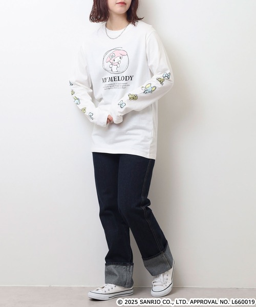 sanrio(サンリオ)の「サンリオキャラクターズ 天竺長袖Tシャツ(Tシャツ/カットソー・メンズ・レッド/ローズ/ネイビー/オフホワイト/ブラック/ホワイト系その他/ホワイト/ピンクベージュ/チャコール/ライトパープル/オートミール/ブラック系・LL/M/L)」の22枚目の写真