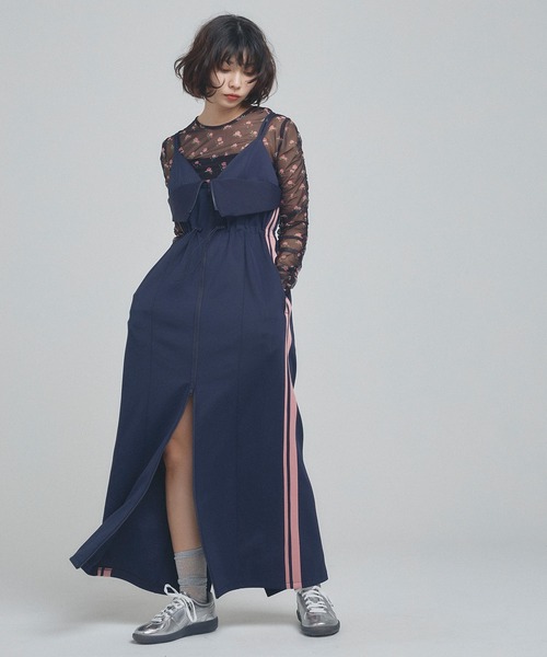 ELLEgirl（エルガール）の「トラックジャージキャミワンピース【ELLEgirl/エルガール】（ワンピース・レディース・ネイビー/ダークブラウン/ブラック・FREE）」の14枚目の写真