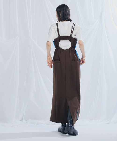 ELLEgirl（エルガール）の「トラックジャージキャミワンピース【ELLEgirl/エルガール】（ワンピース・レディース・ネイビー/ダークブラウン/ブラック・FREE）」の5枚目の写真