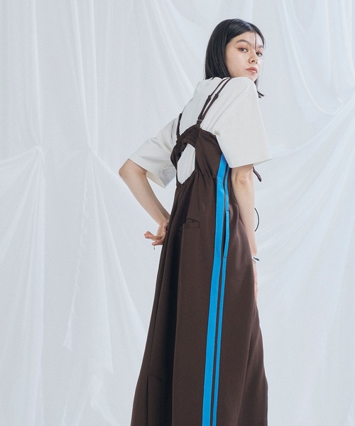 ELLEgirl（エルガール）の「トラックジャージキャミワンピース【ELLEgirl/エルガール】（ワンピース・レディース・ネイビー/ダークブラウン/ブラック・FREE）」の9枚目の写真