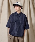 WETTEMPT（ウィテンプト）の「DUNGAREE STRIPE DRAW CORD SHIRT /ダンガリーストライプドローコードシャツ（シャツ/ブラウス・SMALL）」