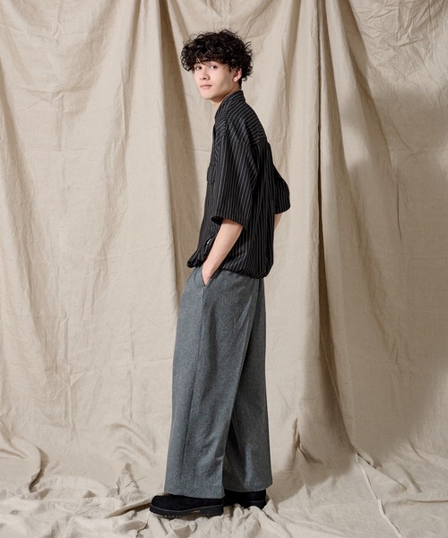 WETTEMPT（ウィテンプト）の「DUNGAREE STRIPE DRAW CORD SHIRT /ダンガリーストライプドローコードシャツ（シャツ/ブラウス・メンズ・ブラック/ブルー/インディゴブルー・SMALL/MEDIUM/LARGE）」の14枚目の写真