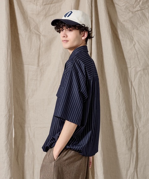 WETTEMPT（ウィテンプト）の「DUNGAREE STRIPE DRAW CORD SHIRT /ダンガリーストライプドローコードシャツ（シャツ/ブラウス・メンズ・ブラック/ブルー/インディゴブルー・SMALL/MEDIUM/LARGE）」の22枚目の写真