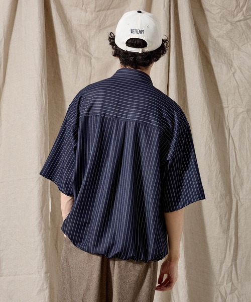 セール】DUNGAREE STRIPE DRAW CORD SHIRT /ダンガリー