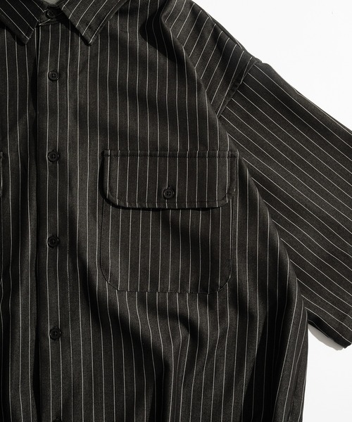 WETTEMPT（ウィテンプト）の「DUNGAREE STRIPE DRAW CORD SHIRT /ダンガリーストライプドローコードシャツ（シャツ/ブラウス・メンズ・ブラック/ブルー/インディゴブルー・SMALL/MEDIUM/LARGE）」の5枚目の写真