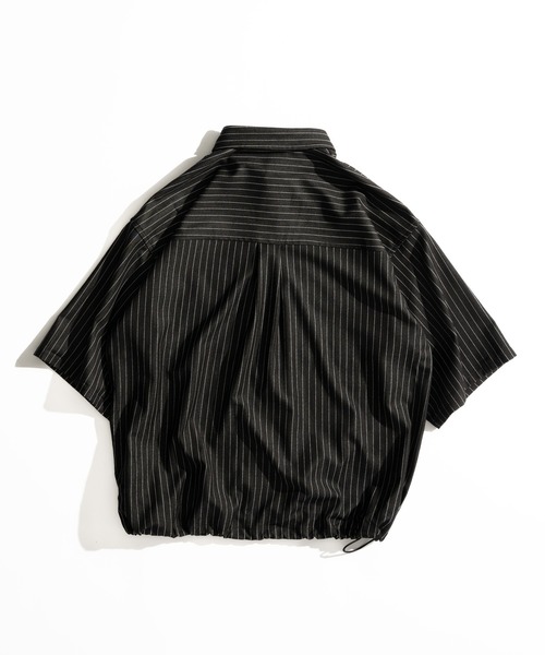 WETTEMPT（ウィテンプト）の「DUNGAREE STRIPE DRAW CORD SHIRT /ダンガリーストライプドローコードシャツ（シャツ/ブラウス・メンズ・ブラック/ブルー/インディゴブルー・SMALL/MEDIUM/LARGE）」の4枚目の写真
