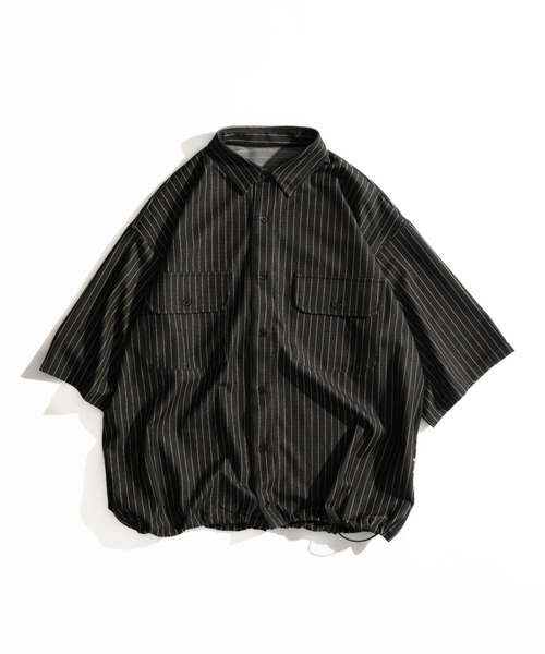 DUNGAREE STRIPE DRAW CORD SHIRT /ダンガリーストライプドローコード