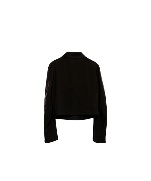 Nora Lily elle(ノラリリーエル)の「【Nora Lily】「elle」Classical Satin Switching Jacket(テーラードジャケット・レディース・ブラック/ヘザーグレー・FREE)」の8枚目の写真