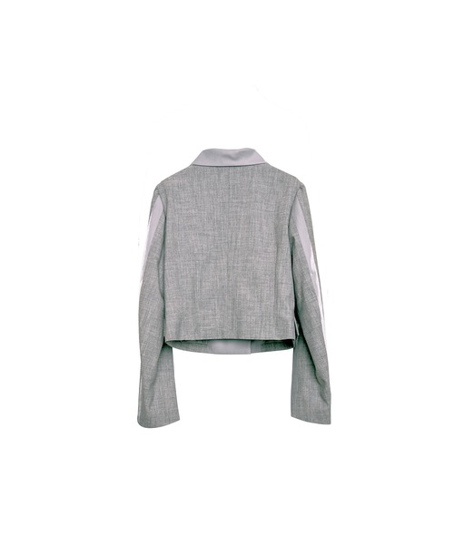 Nora Lily elle(ノラリリーエル)の「【Nora Lily】「elle」Classical Satin Switching Jacket(テーラードジャケット・レディース・ブラック/ヘザーグレー・FREE)」の14枚目の写真