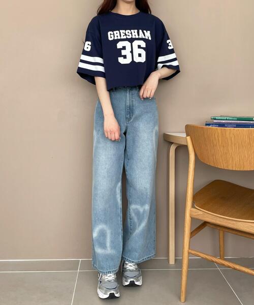 WEGO（ウィゴー）の「WEGO/ナンバリングショートT（Tシャツ/カットソー・レディース・レッド/ホワイト/ネイビー・SMALL/MEDIUM）」の4枚目の写真