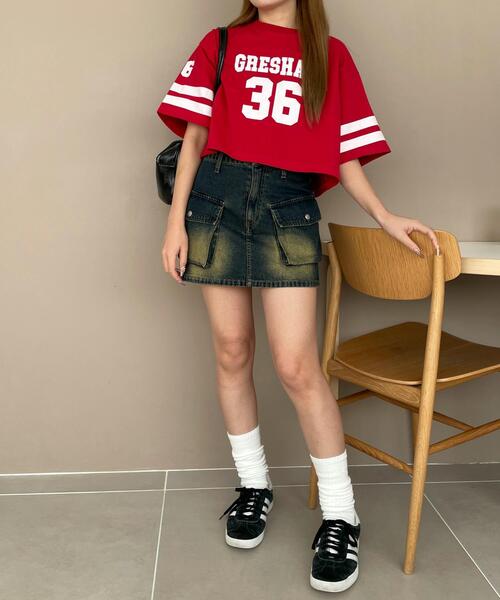 WEGO（ウィゴー）の「WEGO/ナンバリングショートT（Tシャツ/カットソー・レディース・レッド/ホワイト/ネイビー・SMALL/MEDIUM）」の5枚目の写真