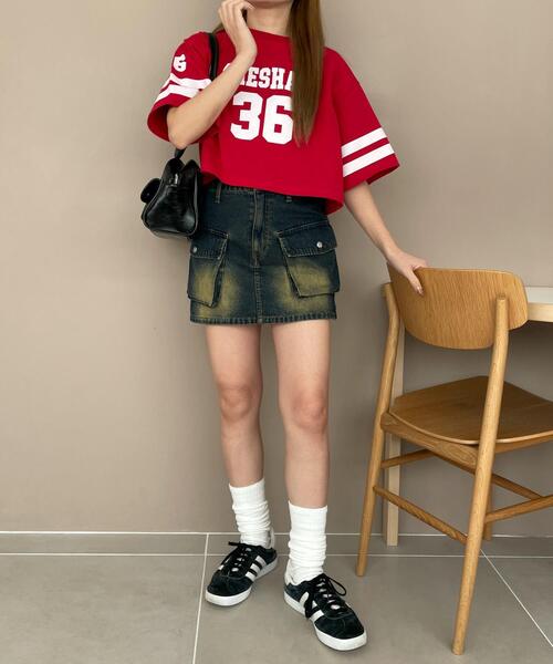 WEGO（ウィゴー）の「WEGO/ナンバリングショートT（Tシャツ/カットソー・レディース・レッド/ホワイト/ネイビー・SMALL/MEDIUM）」の17枚目の写真
