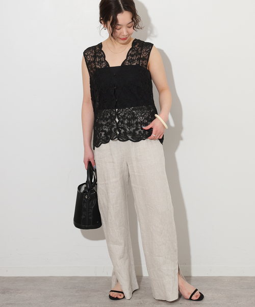 Torrazzo Donna(トラッゾドンナ)の「【TORRAZZO DONNA/トラッゾドンナ】レースベスト(ベスト・レディース・ホワイト/ブラック・FREE)」の4枚目の写真