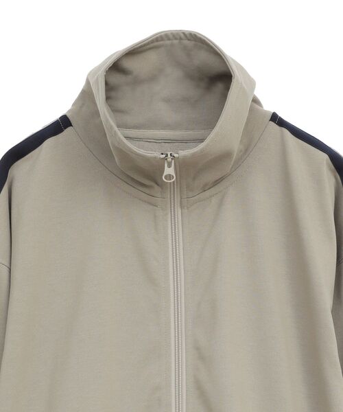 CRAFT STANDARD BOUTIQUE（クラフトスタンダードブティック）の「【DRY-MIX】吸水速乾/UVケア/抗ピル トラックジャケット（ブルゾン・レディース・グレイッシュベージュ/オフホワイト/ブラック・S/M/L）」の21枚目の写真