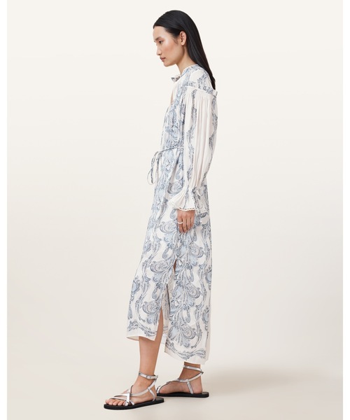 ALLSAINTS(オールセインツ)の「DELPHINE FLORAL PRINT MIDI SHIRT DRESS | DELPHINE フローラル プリント ミディ シャツ ドレス・ワンピース(シャツワンピース・レディース・ブルー系その他・10/4/6/8/12)」の5枚目の写真