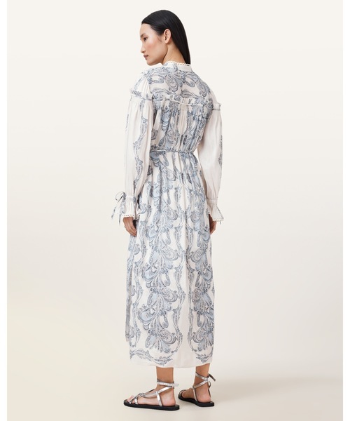 ALLSAINTS(オールセインツ)の「DELPHINE FLORAL PRINT MIDI SHIRT DRESS | DELPHINE フローラル プリント ミディ シャツ ドレス・ワンピース(シャツワンピース・レディース・ブルー系その他・10/4/6/8/12)」の6枚目の写真