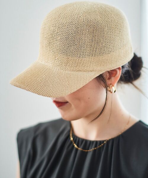 le.coeur blanc(ルクールブラン)の「《WEB限定アイテム》ペーパーキャップ(キャップ・レディース・ベージュ/オフホワイト/ブラック・FREE)」の10枚目の写真