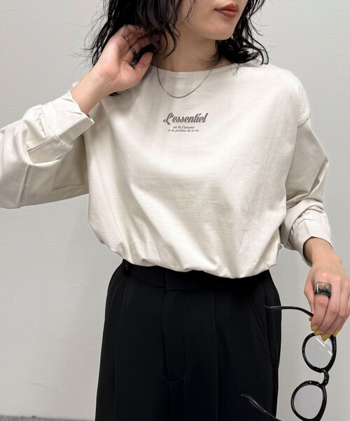 fredy emue(フレディエミュ)の「シルケット天竺ボートロゴTシャツ(Tシャツ/カットソー・レディース・ネイビー/オフホワイト/ベージュ/ホワイト系その他・38)」の4枚目の写真