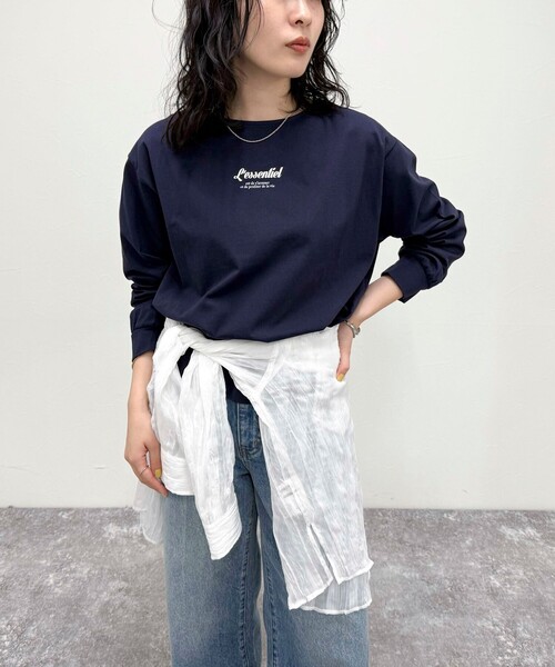 fredy emue(フレディエミュ)の「シルケット天竺ボートロゴTシャツ(Tシャツ/カットソー・レディース・ネイビー/オフホワイト/ベージュ/ホワイト系その他・38)」の1枚目の写真