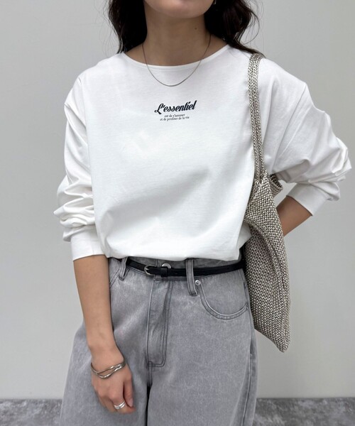 fredy emue(フレディエミュ)の「シルケット天竺ボートロゴTシャツ(Tシャツ/カットソー・レディース・ネイビー/オフホワイト/ベージュ/ホワイト系その他・38)」の2枚目の写真