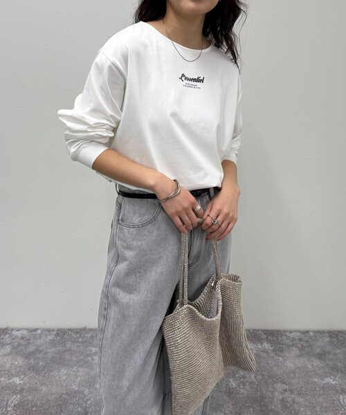 fredy emue(フレディエミュ)の「シルケット天竺ボートロゴTシャツ(Tシャツ/カットソー・レディース・ネイビー/オフホワイト/ベージュ/ホワイト系その他・38)」の5枚目の写真