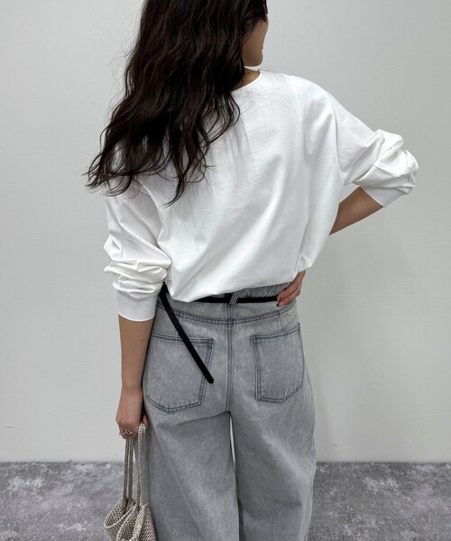 fredy emue(フレディエミュ)の「シルケット天竺ボートロゴTシャツ(Tシャツ/カットソー・レディース・ネイビー/オフホワイト/ベージュ/ホワイト系その他・38)」の7枚目の写真