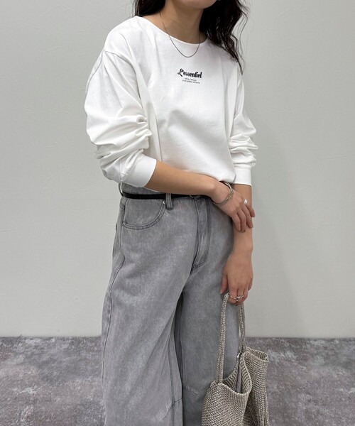 fredy emue(フレディエミュ)の「シルケット天竺ボートロゴTシャツ(Tシャツ/カットソー・レディース・ネイビー/オフホワイト/ベージュ/ホワイト系その他・38)」の8枚目の写真