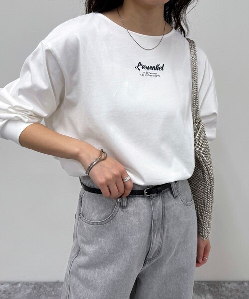 fredy emue(フレディエミュ)の「シルケット天竺ボートロゴTシャツ(Tシャツ/カットソー・レディース・ネイビー/オフホワイト/ベージュ/ホワイト系その他・38)」の10枚目の写真