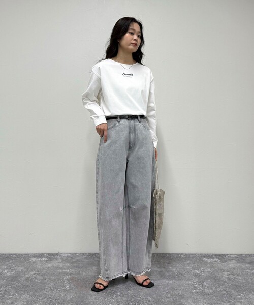fredy emue(フレディエミュ)の「シルケット天竺ボートロゴTシャツ(Tシャツ/カットソー・レディース・ネイビー/オフホワイト/ベージュ/ホワイト系その他・38)」の11枚目の写真