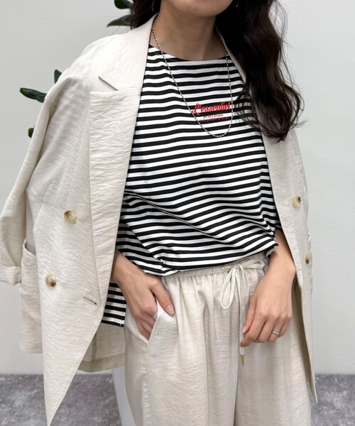 fredy emue(フレディエミュ)の「シルケット天竺ボートロゴTシャツ(Tシャツ/カットソー・レディース・ネイビー/オフホワイト/ベージュ/ホワイト系その他・38)」の20枚目の写真