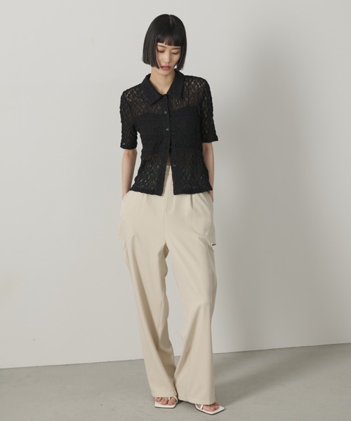 20aw niceness puaf スラックス バーズアイ/ホップサックストレッチスラックス（セットアップ