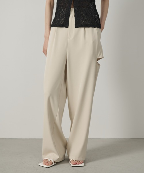 AIC. エーアイシー シースルー切替トップス/センタースリットスラックス シースルー切り替えトップス/セットアップ可能/オケージョン対応