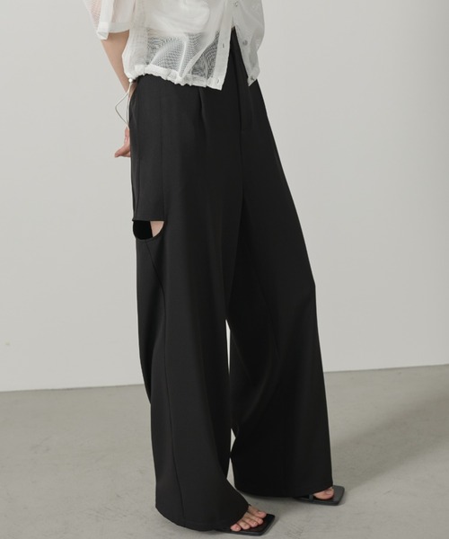 カットアウト テーラードパンツ SLY スラックス パンツ CUTOUT MIDDLE SHORTS カットアウト