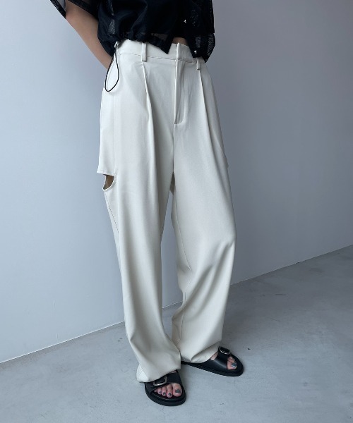 20aw niceness puaf スラックス バーズアイ/ホップサックストレッチスラックス（セットアップ