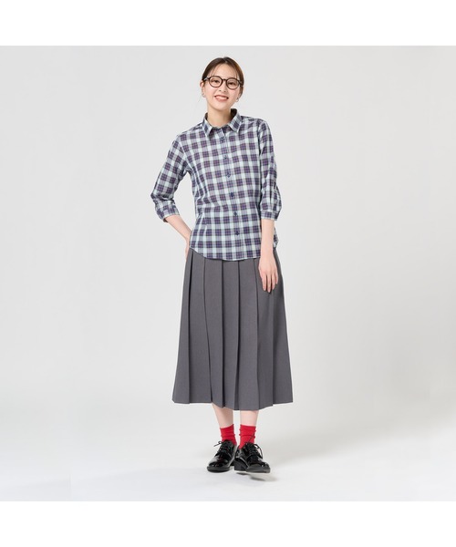 TOKYO SHIRTS(トウキョウシャツ)の「【Pitta Re:)】ふわっとガーゼシャツ 七分袖 綿100% レディースカジュアルシャツ(シャツ/ブラウス・レディース・ネイビー・LL/S/L/M)」の7枚目の写真