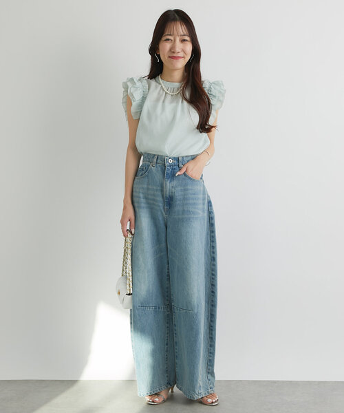 La boutique BonBon(ラブティックボンボン)の「【最強モテブラウス】フリルノースリブラウス(シャツ/ブラウス・レディース・ホワイト/ミント/ネイビー・FREE)」の10枚目の写真