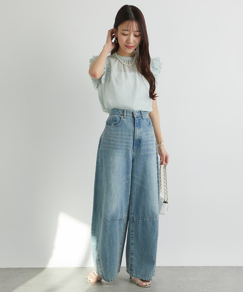 La boutique BonBon(ラブティックボンボン)の「【最強モテブラウス】フリルノースリブラウス(シャツ/ブラウス・レディース・ホワイト/ミント/ネイビー・FREE)」の11枚目の写真