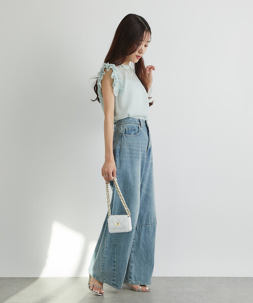 La boutique BonBon(ラブティックボンボン)の「【最強モテブラウス】フリルノースリブラウス(シャツ/ブラウス・レディース・ホワイト/ミント/ネイビー・FREE)」の12枚目の写真